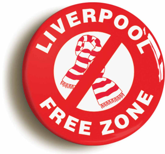 A picture of the front of the product, titled Liverpool Free Zone Circular 50mm Fridge Magnet