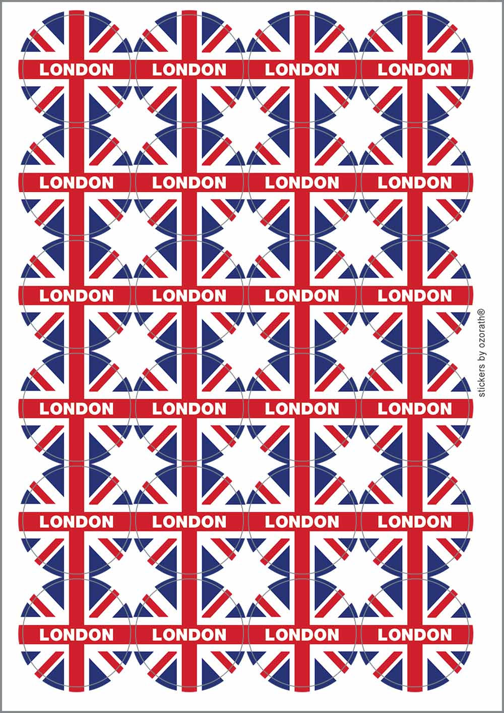 A picture of an A4 sheet of matte paper stickers