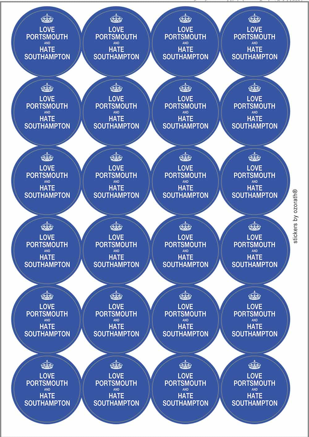 A picture of an A4 sheet of matte paper stickers