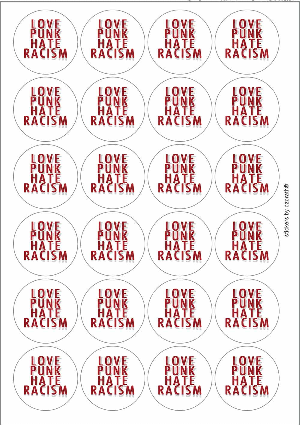A picture of an A4 sheet of matte paper stickers