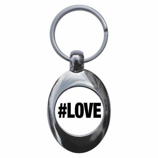 Hashtag #Love Metal Keyring With Trolley Coin