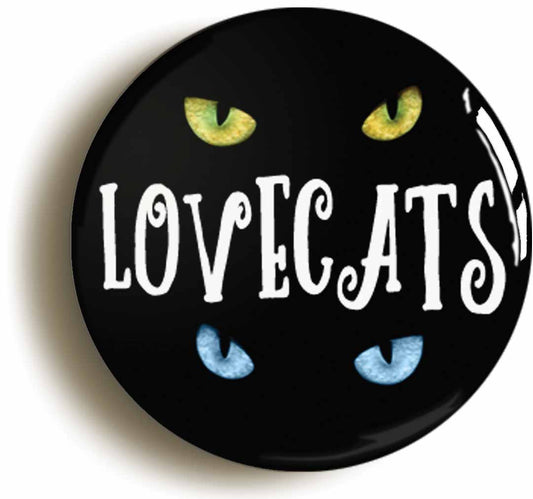 A picture of the front of the product, titled Lovecats Circular 50mm Fridge Magnet
