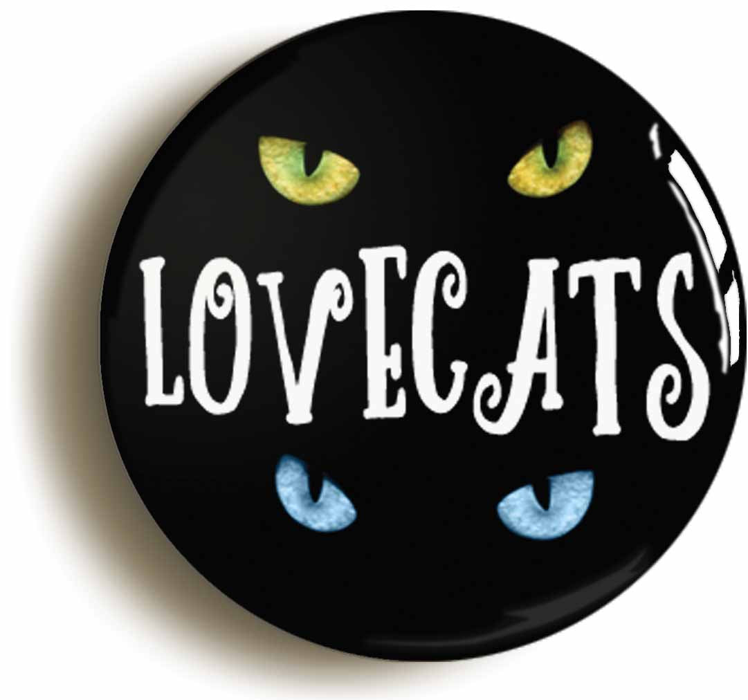 A picture of the front of the product, titled Lovecats Button Pin Badge