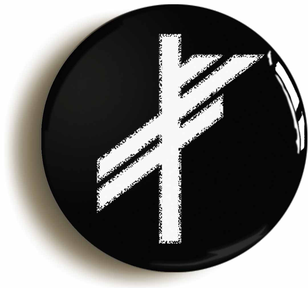 A picture of the front of the product, titled Viking Luck Rune Circular 50mm Fridge Magnet
