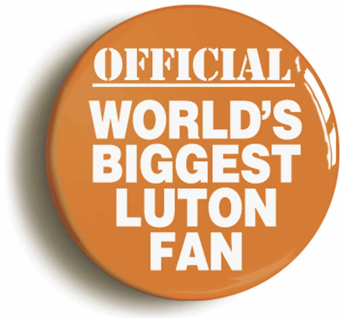 A picture of the front of the product, titled World's Biggest Luton Fan Circular 50mm Fridge Magnet