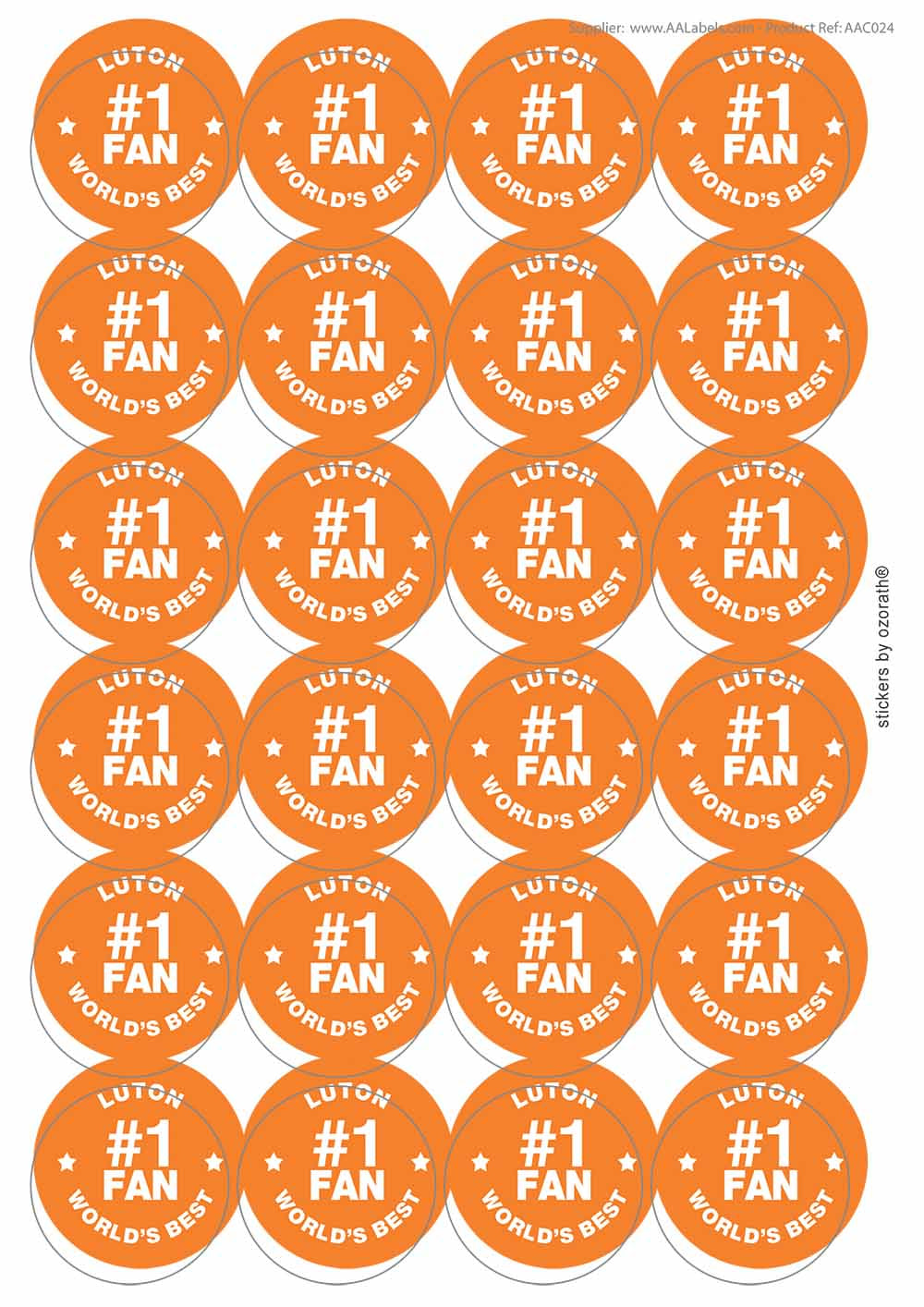 A picture of an A4 sheet of matte paper stickers