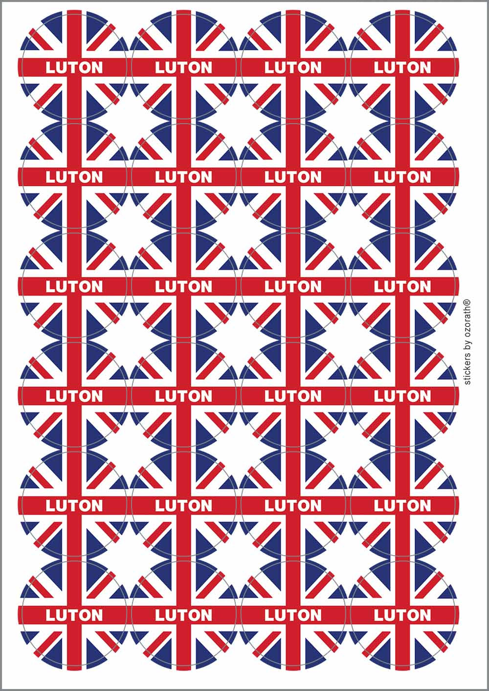 A picture of an A4 sheet of matte paper stickers