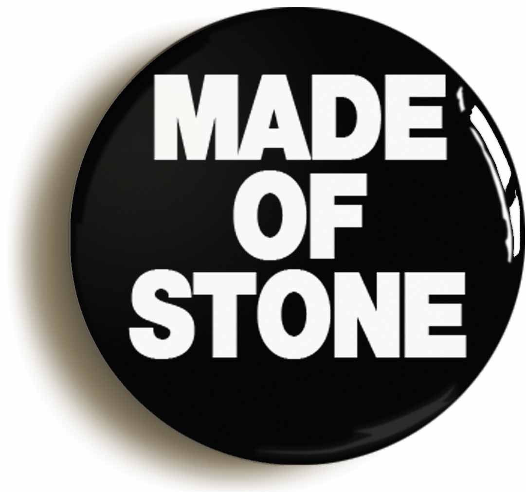 A picture of the front of the product, titled Made Of Stone Circular 50mm Fridge Magnet