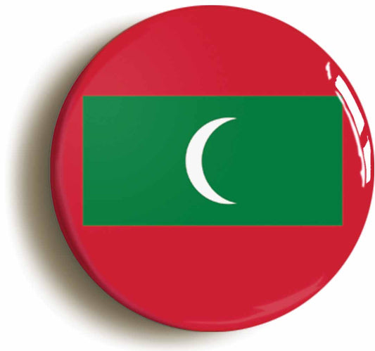 Maldives Maldivian National Flag Button Pin Badge