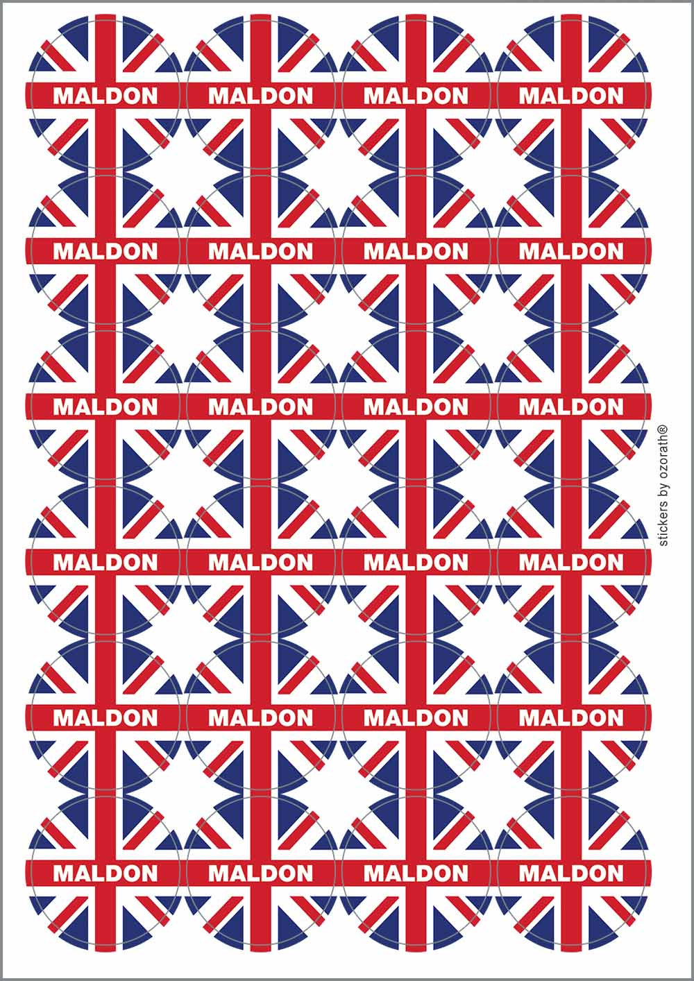 A picture of an A4 sheet of matte paper stickers