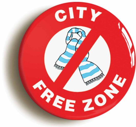 A picture of the front of the product, titled City Free Zone Circular 50mm Fridge Magnet