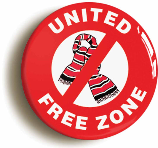 A picture of the front of the product, titled United Free Zone Button Pin Badge