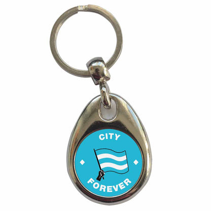 An image of a plain metal keyring