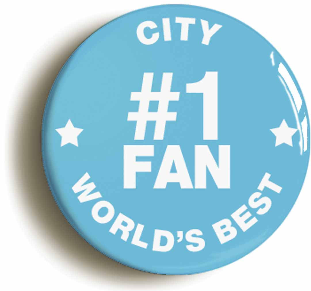 A picture of the front of the product, titled City #1 Fan Circular 50mm Fridge Magnet