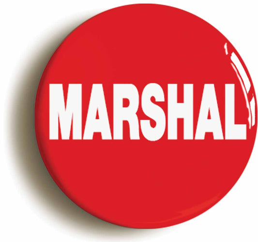 A picture of the front of the product, titled Marshal Button Pin Badge