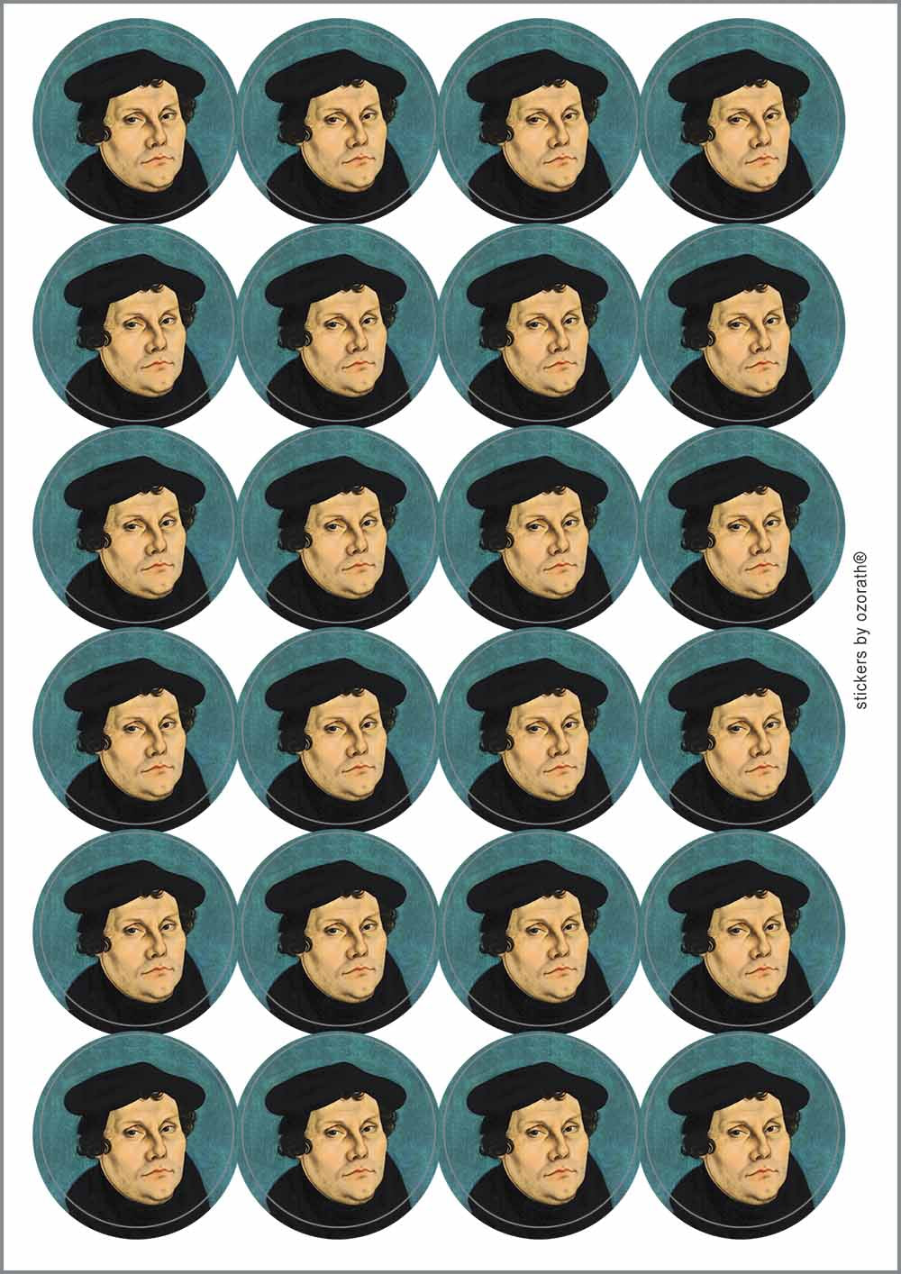 A picture of an A4 sheet of matte paper stickers