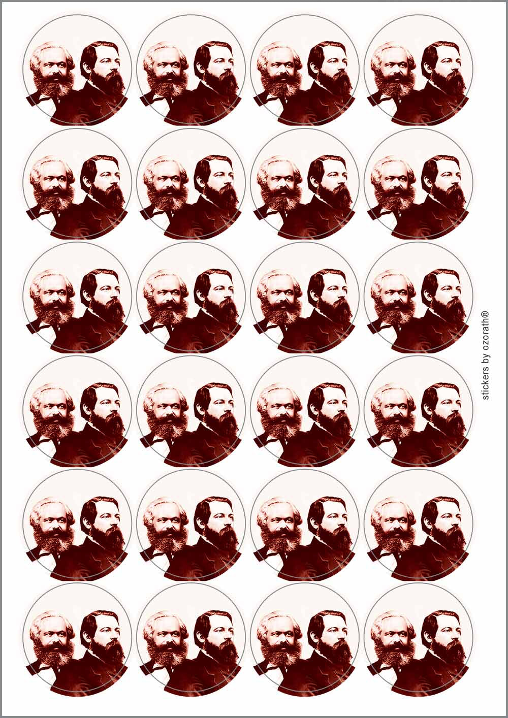 A picture of an A4 sheet of matte paper stickers