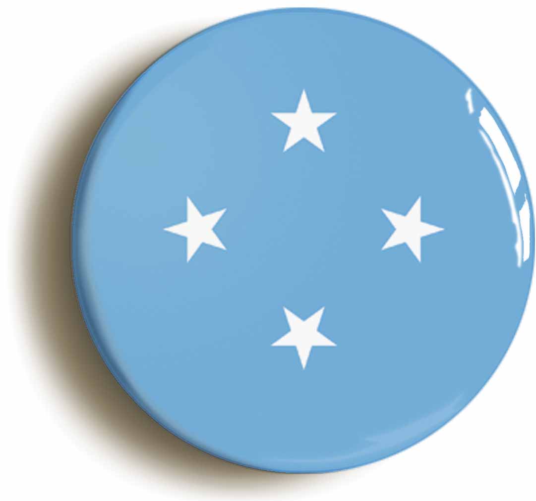 A picture of the front of the product, titled Micronesia Micronesian National Flag Button Pin Badge