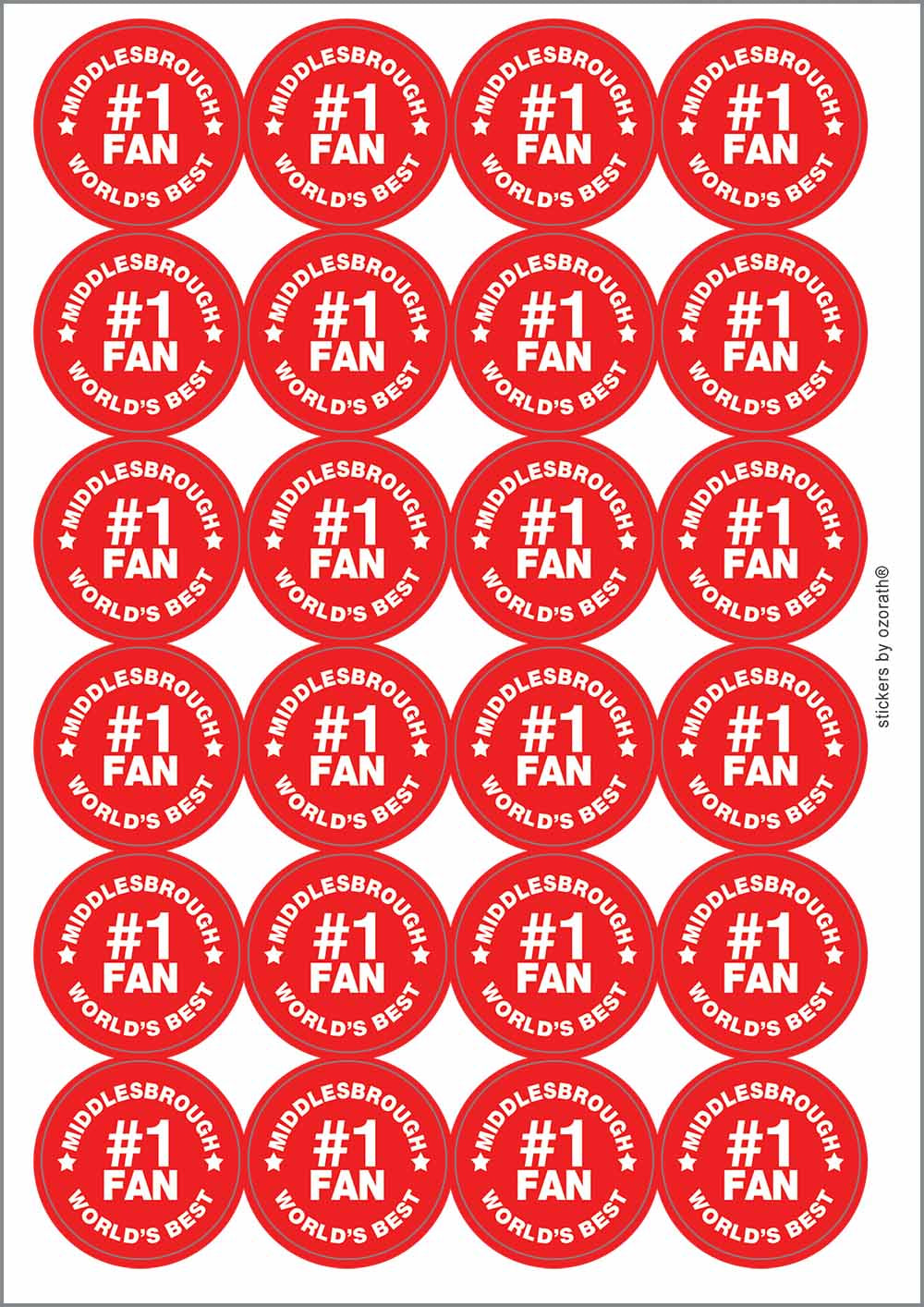 A picture of an A4 sheet of matte paper stickers