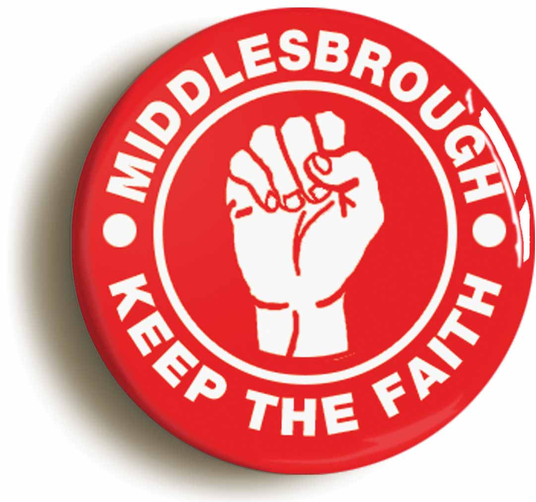 A picture of the front of the product, titled Middlesbrough Keep The Faith Northern Soul Circular 50mm Fridge Magnet