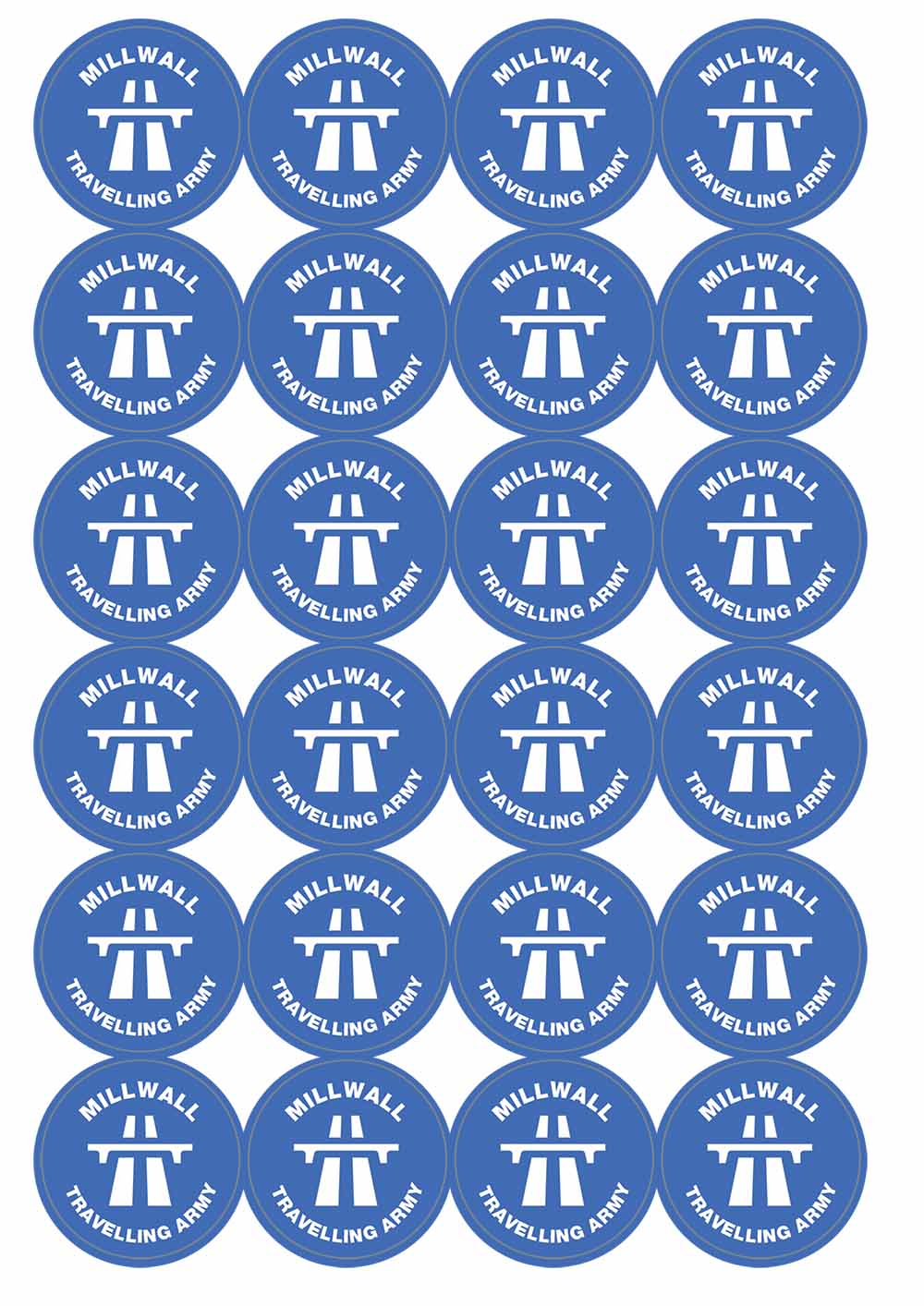 A picture of an A4 sheet of matte paper stickers