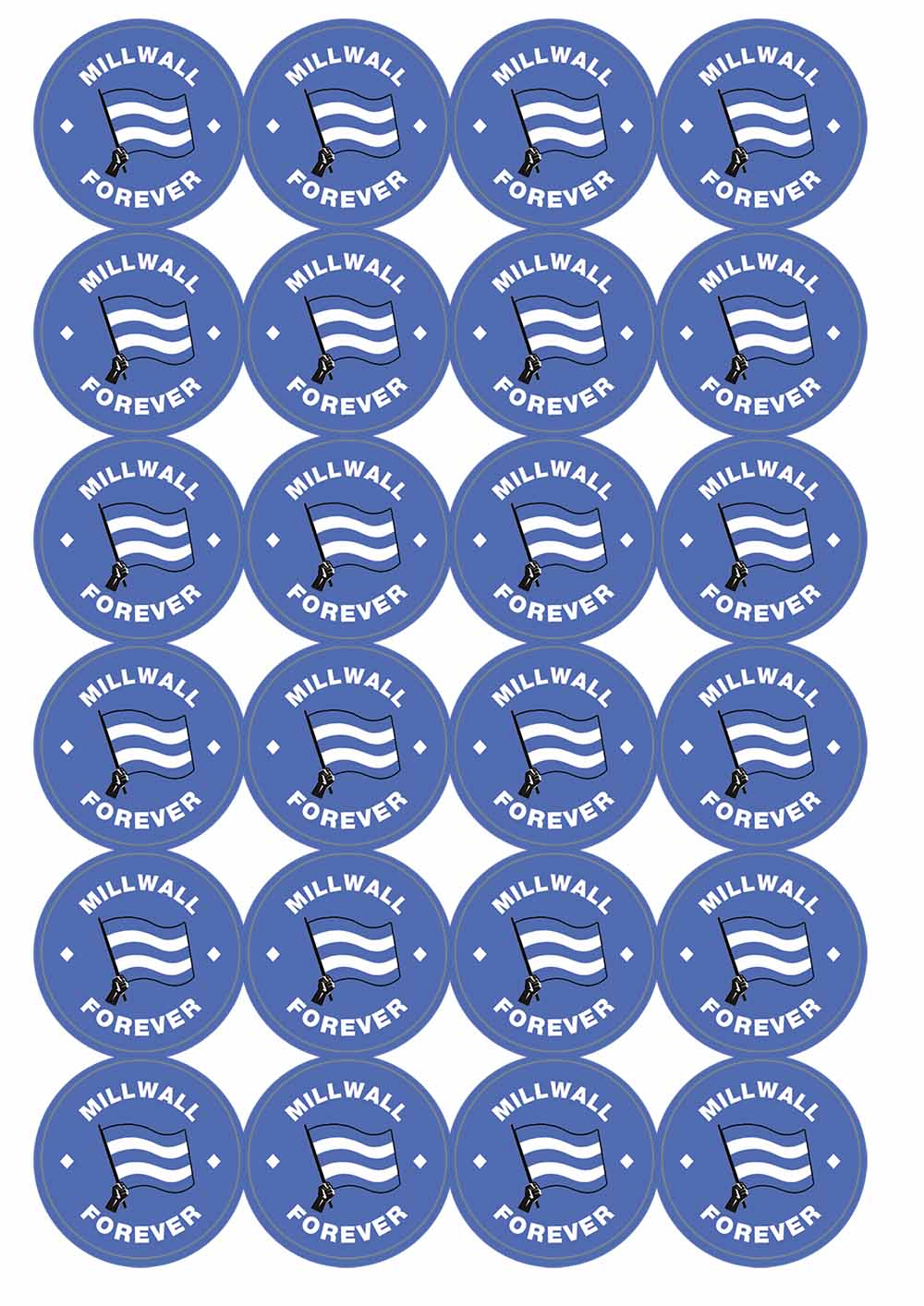 A picture of an A4 sheet of matte paper stickers