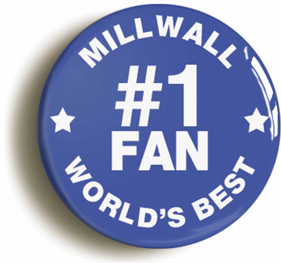 A picture of the front of the product, titled Millwall #1 Fan Circular 50mm Fridge Magnet