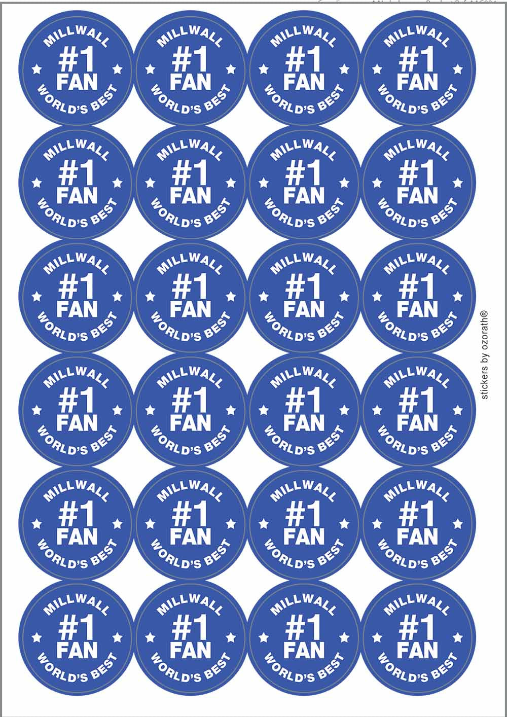 A picture of an A4 sheet of matte paper stickers