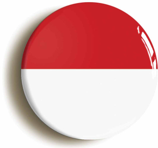 A picture of the front of the product, titled Monaco Monacan National Flag Button Pin Badge
