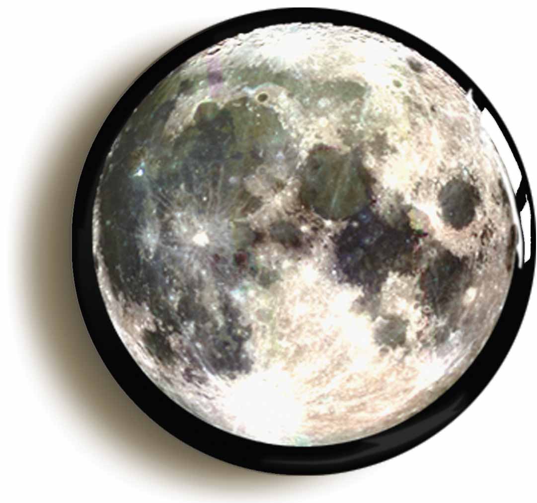 A picture of the front of the product, titled The Moon Button Pin Badge