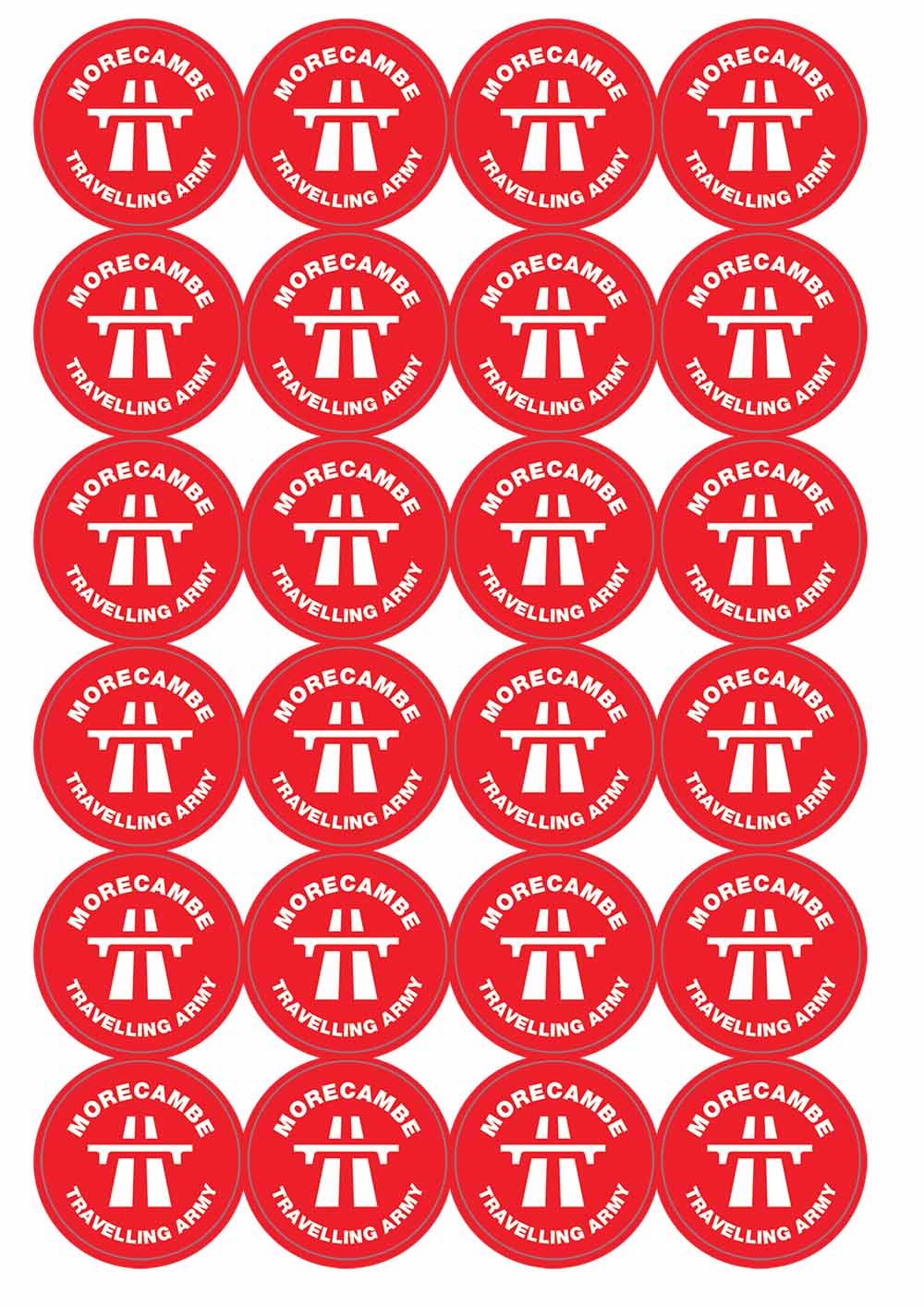A picture of an A4 sheet of matte paper stickers