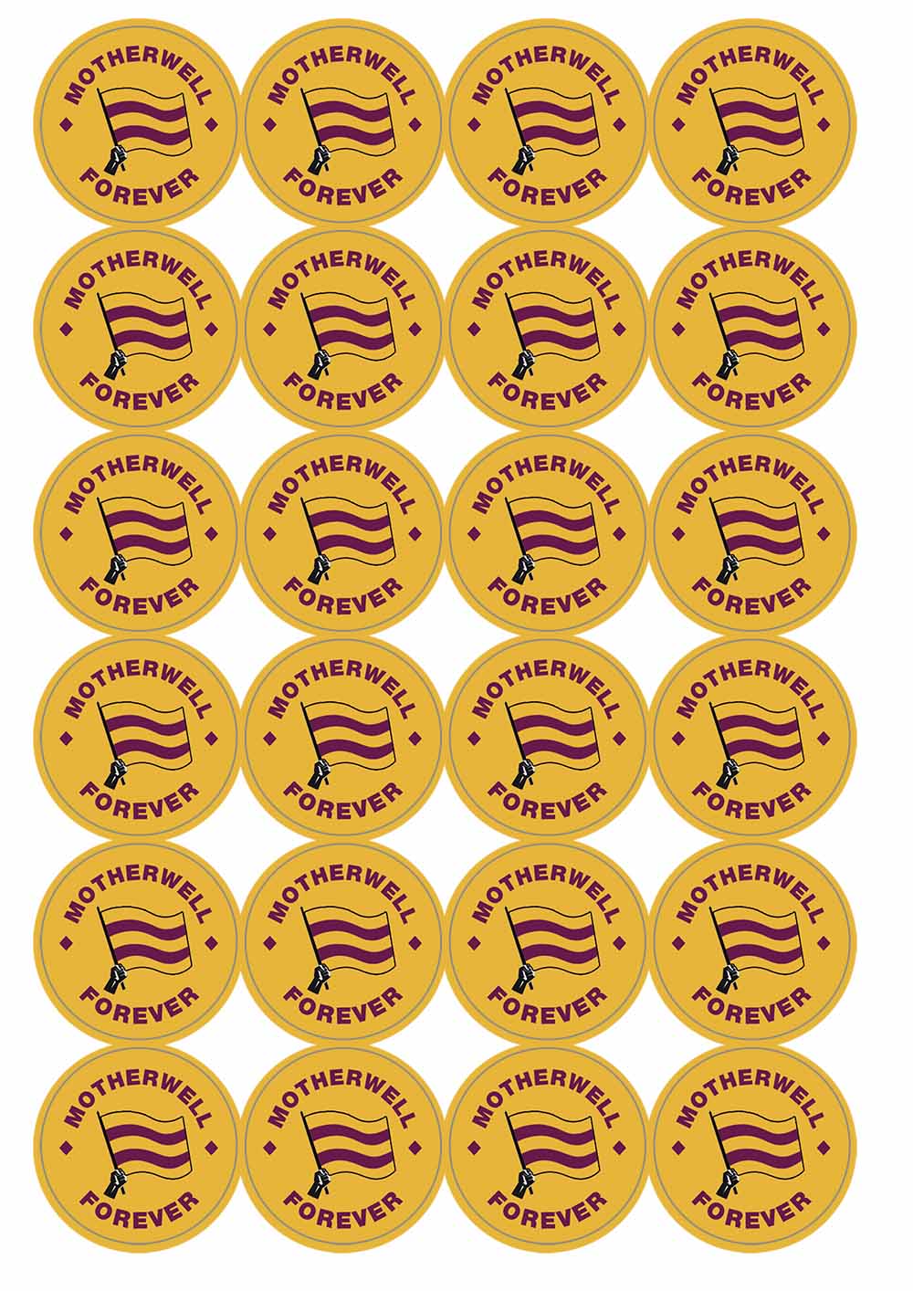 A picture of an A4 sheet of matte paper stickers