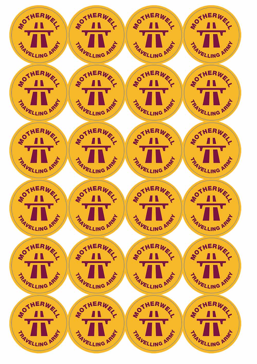 A picture of an A4 sheet of matte paper stickers