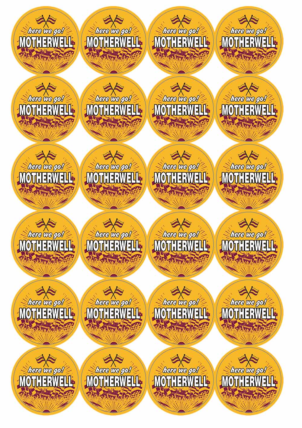 A picture of an A4 sheet of matte paper stickers