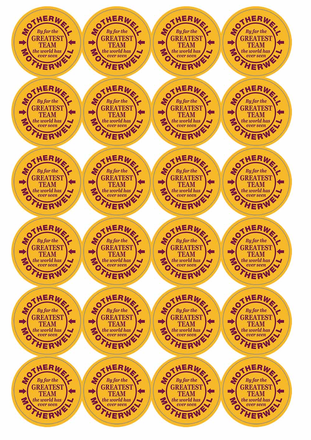 A picture of an A4 sheet of matte paper stickers