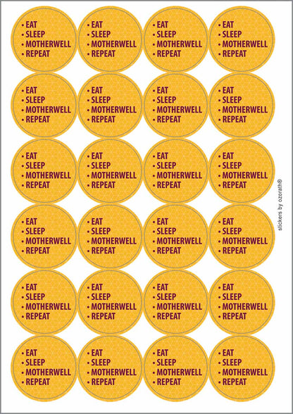 A picture of an A4 sheet of matte paper stickers
