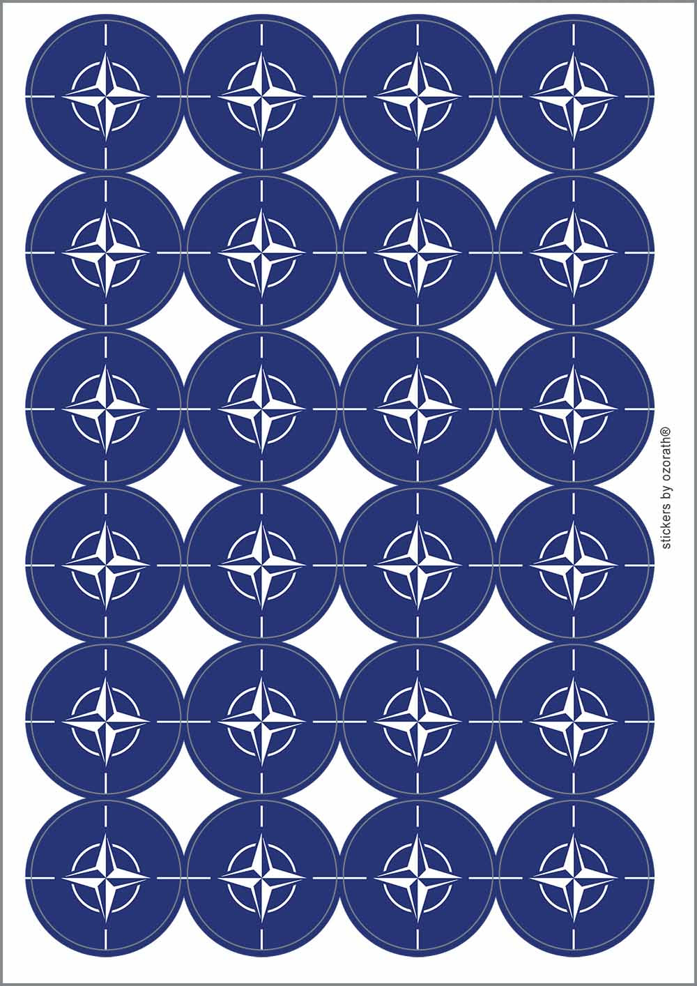 A picture of an A4 sheet of matte paper stickers