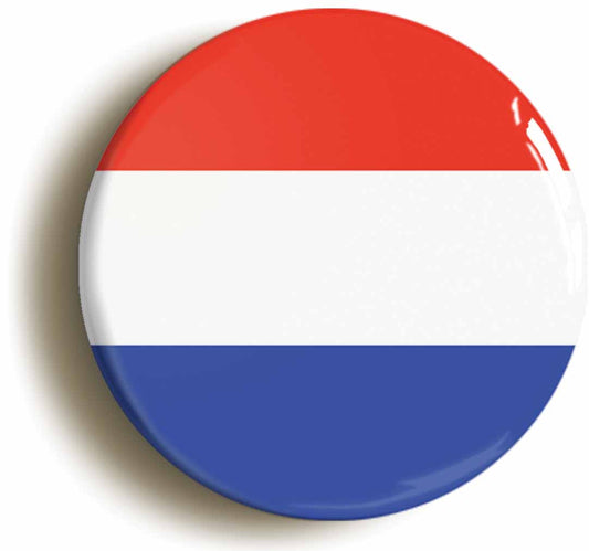 A picture of the front of the product, titled Netherlands Dutch Holland National Flag Circular 50mm Fridge Magnet