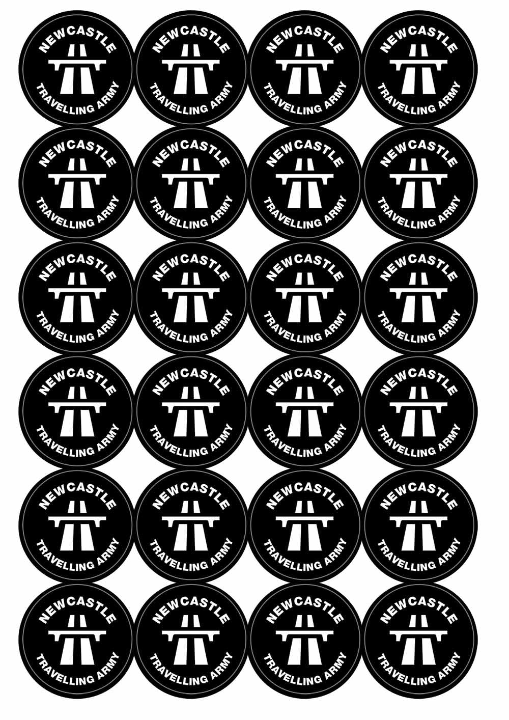 A picture of an A4 sheet of matte paper stickers
