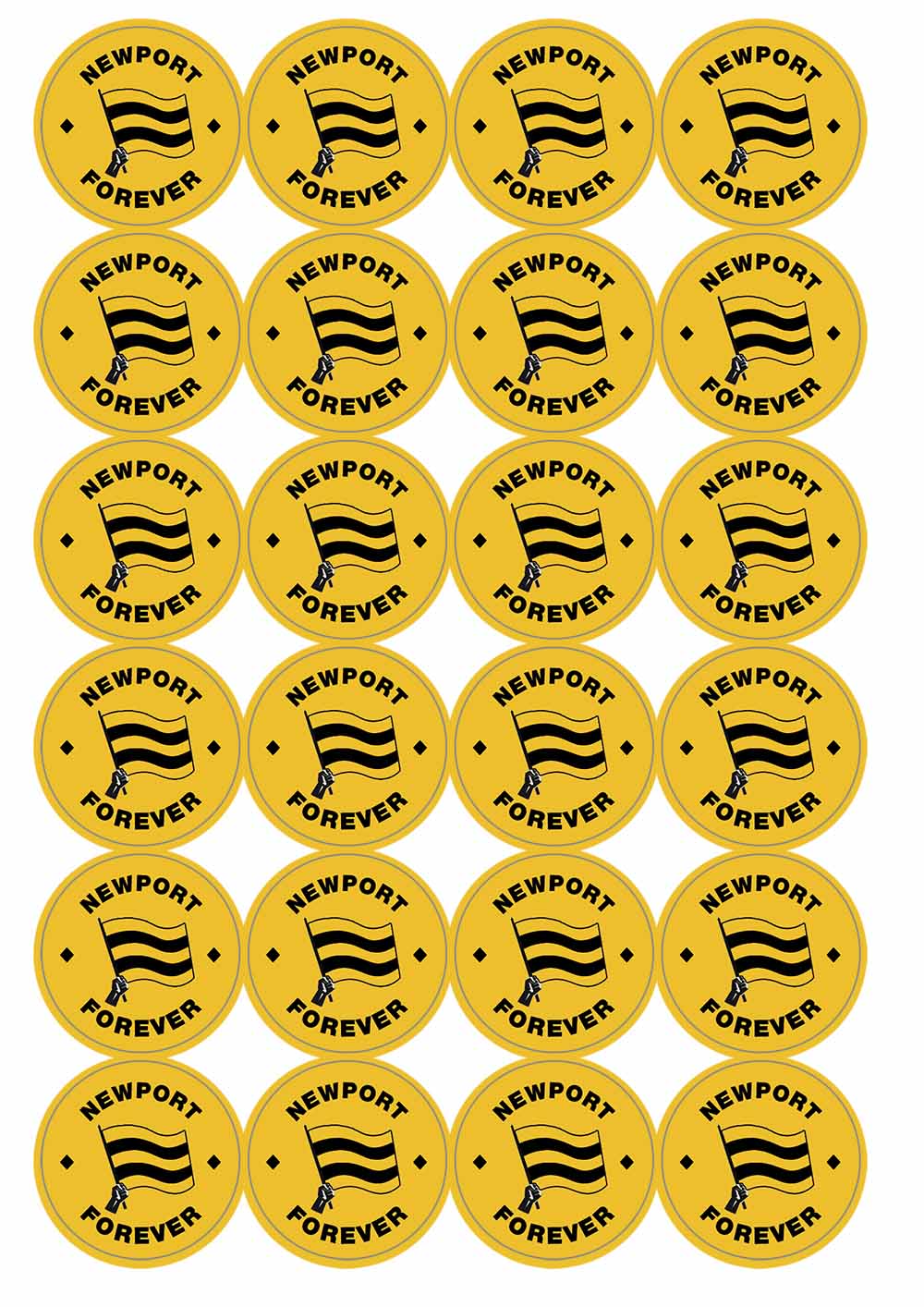 A picture of an A4 sheet of matte paper stickers