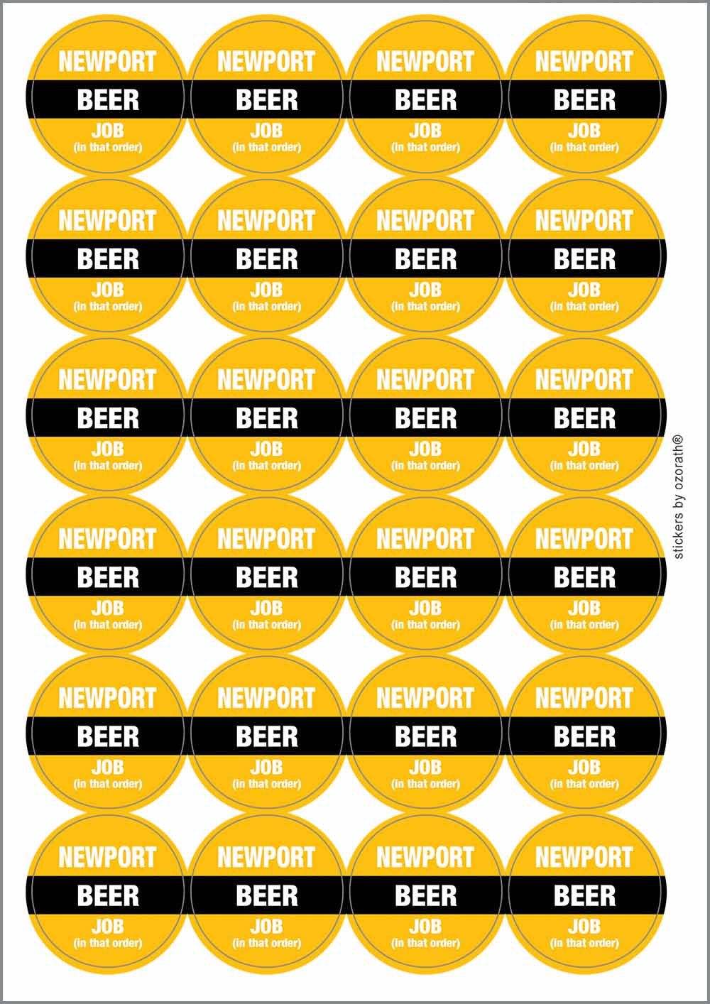 A picture of an A4 sheet of matte paper stickers