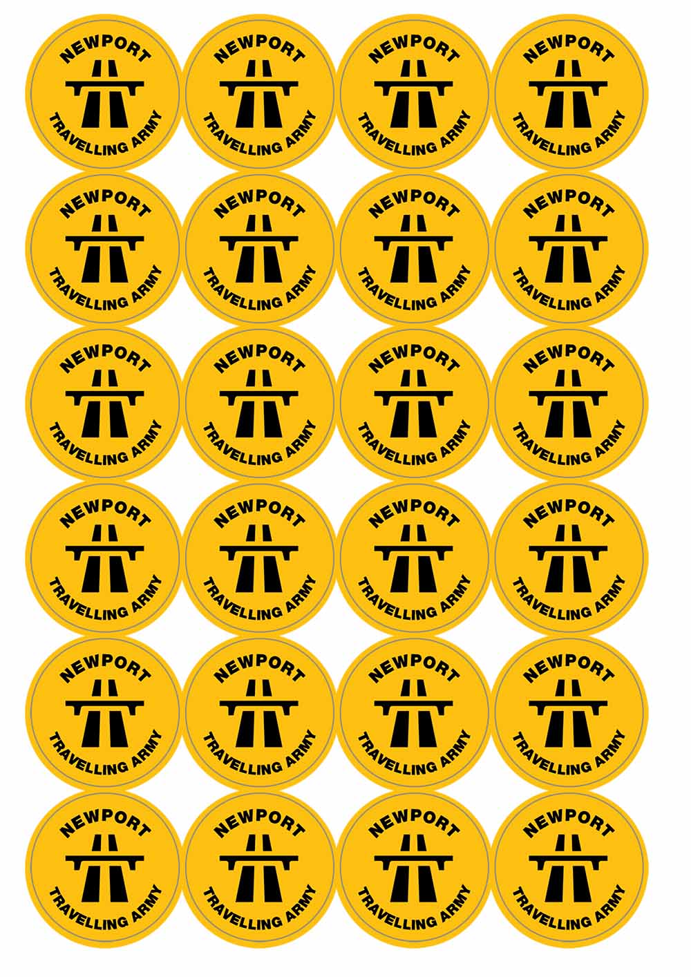 A picture of an A4 sheet of matte paper stickers