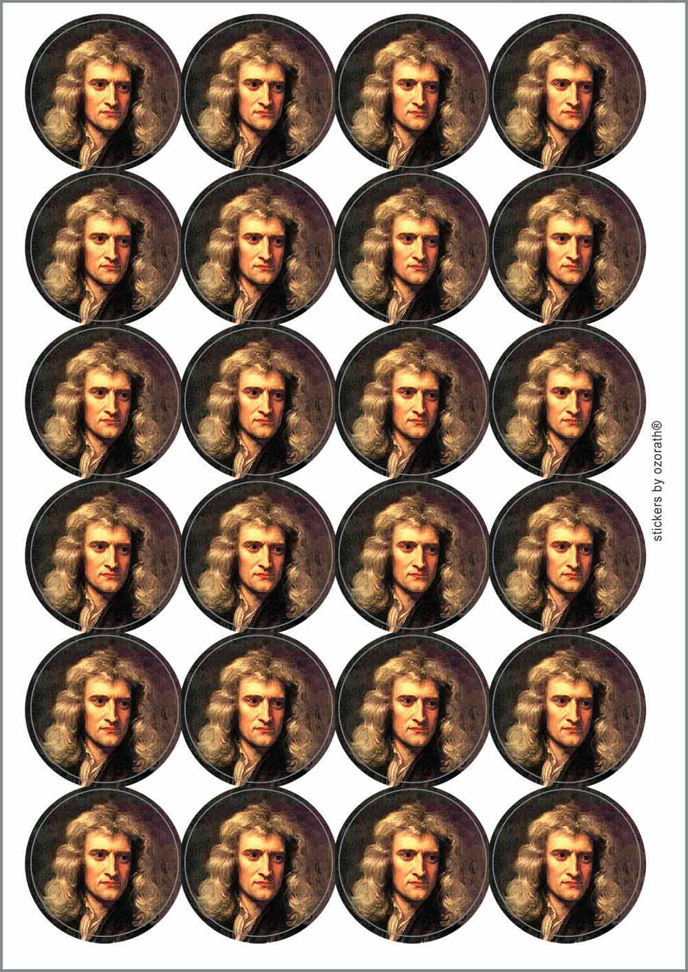 A picture of an A4 sheet of matte paper stickers
