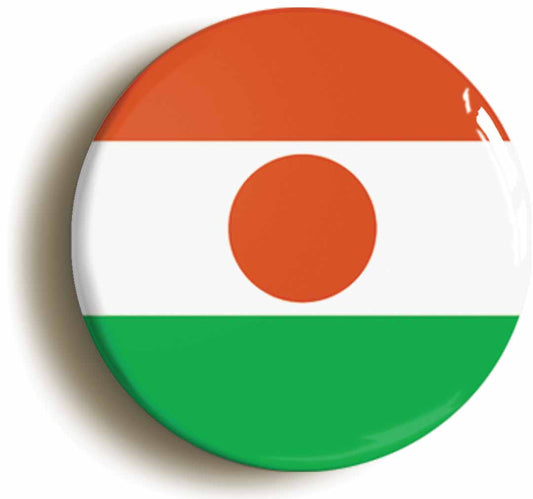 A picture of the front of the product, titled Niger Nigerien National Flag Circular 50mm Fridge Magnet