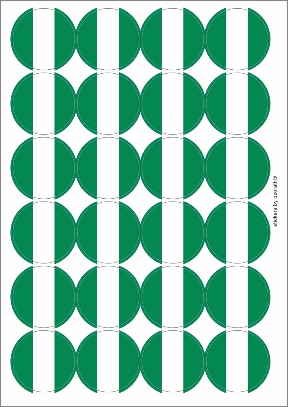 A picture of an A4 sheet of matte paper stickers