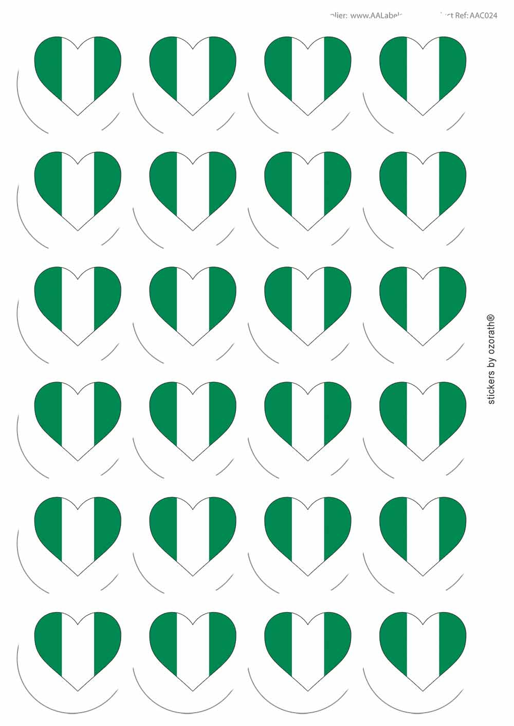 A picture of an A4 sheet of matte paper stickers