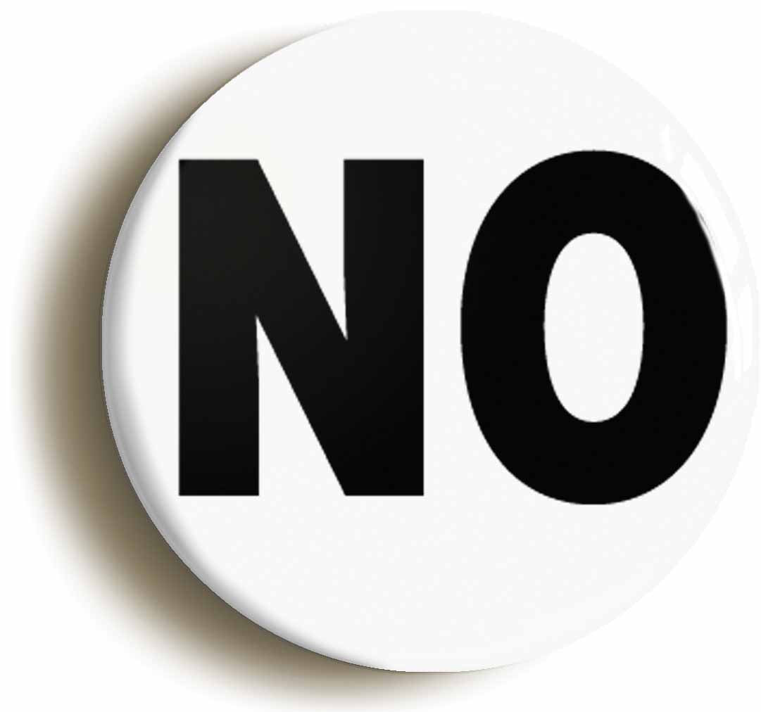 A picture of the front of the product, titled No Funny Joke Button Pin Badge