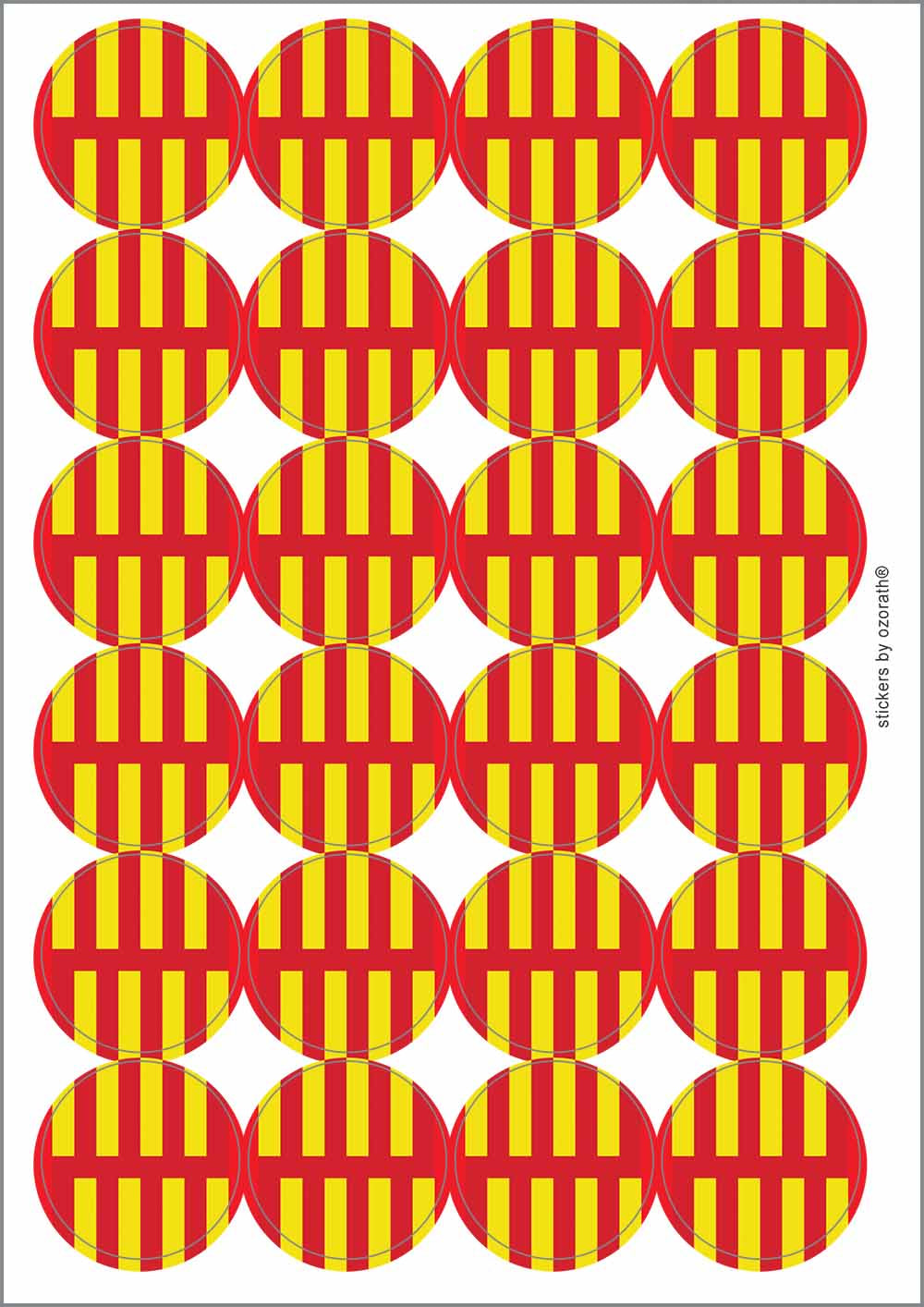 A picture of an A4 sheet of matte paper stickers