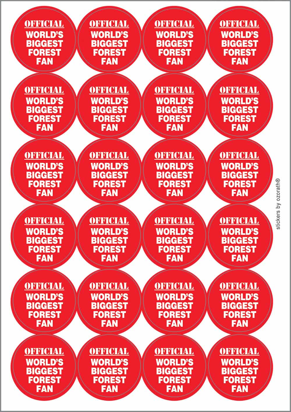A picture of an A4 sheet of matte paper stickers