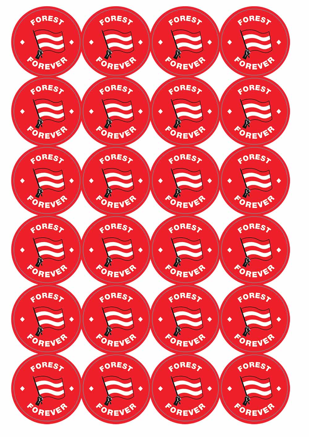 A picture of an A4 sheet of matte paper stickers